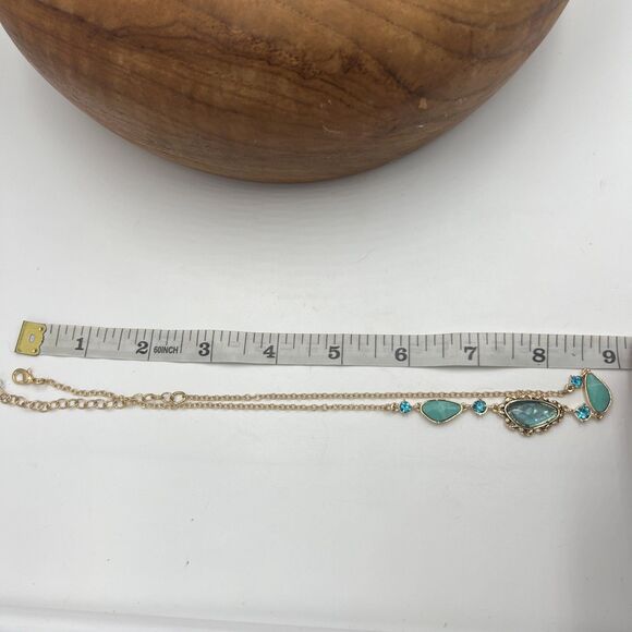 Napier Women's Blue Multi Shape Gem Necklace Gold-Tone Adjustable Length Nwt - Picture 4 of 7
